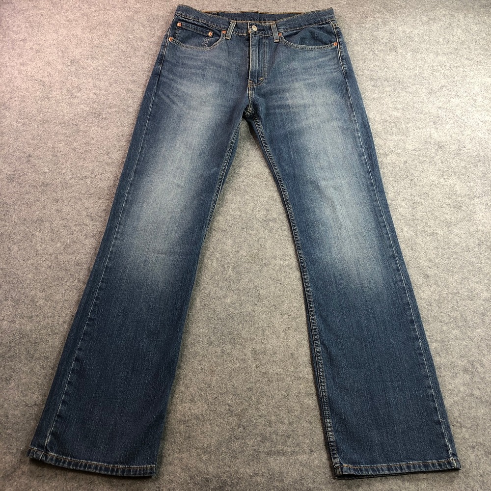 Levis Mens 527 Slim Bootcut Jeans 34x34 Blue Medium Wash Stretch Denim